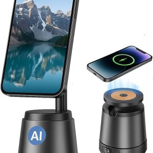 Q05 AI Auto-Tracking Phone Mount (360° Rotating, Magnetic, No App Needed)
